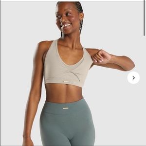 whitney simmons Gymshark mesh sports bra mink